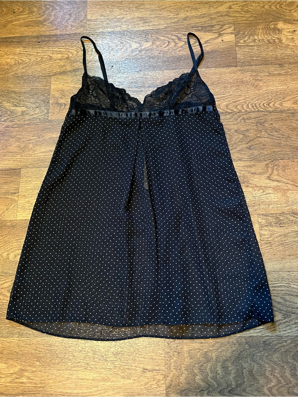 Jacob Black Polka Dot Lace-Trim Slip